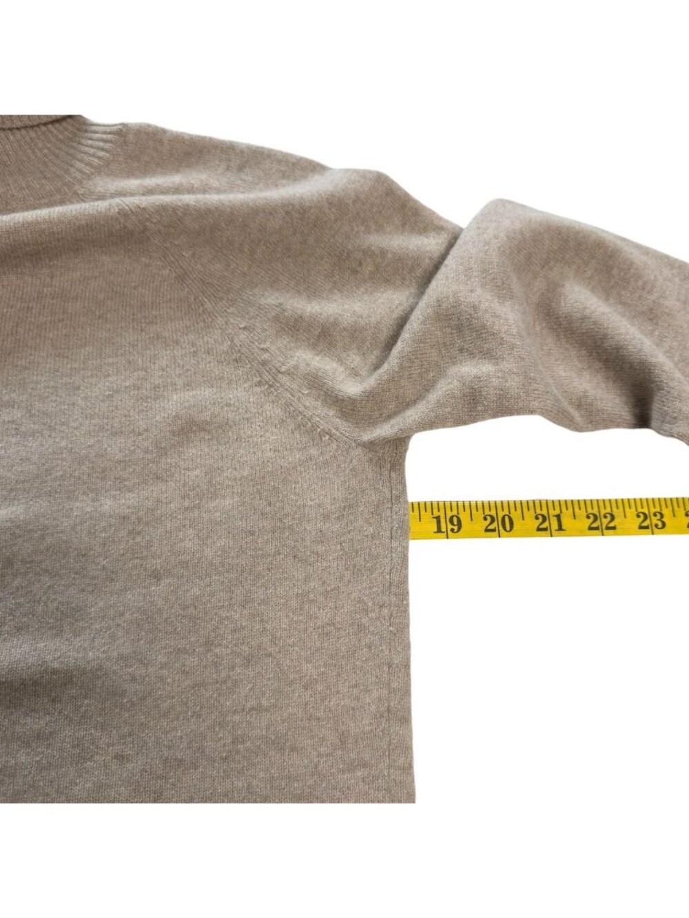 Vintage Nordstrom Cashmere Sweater Womens Size M Turtleneck Heather Oatmeal  90s - Picture 8 of 12